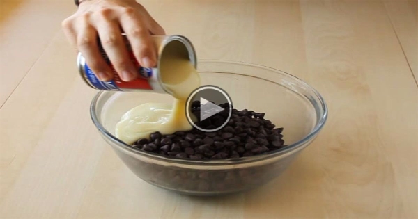When She Pours Condensed Milk Over Chocolate.  My Mouth Was Watering.