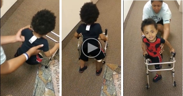 Baby Walks For The First Time On His New Prosthetics.
