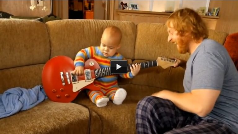 This Baby SHREDS This Guitar. Watch Out Eddie Van Halen!