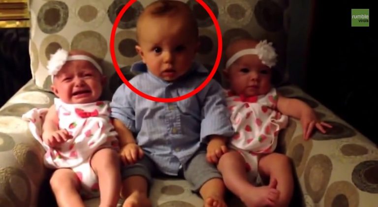 This Toddler Cannot Believe His Eyes When He Sees Identical Twin Girls For The First Time