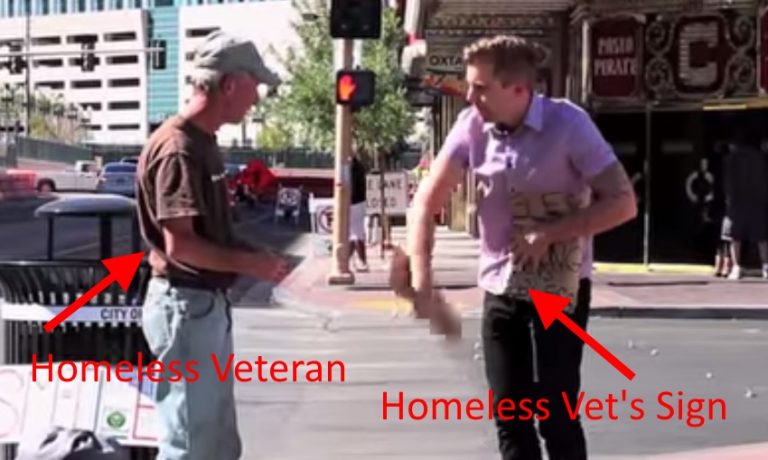 This Guy Ripped Up And Defaced A Homeless Vet’s Sign..